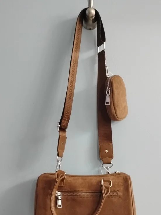 NWT Steve Madden Patchwork Leather Messenger Bag in Brown - Picture 5 of 6